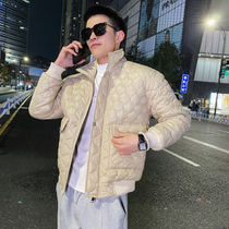 Stand collar cotton coat mens coat Korean version of the trend brand ins handsome personality design cotton clothing Net red same cotton padded jacket