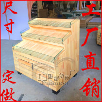 Solid wood fruit and vegetable shelves Supermarket fruit Nakajima snack food showcase biscuit fruit container snack candy display rack