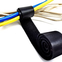 Back-to-back black velcro hook hair one-piece velcro cable tie tied with wire storage management wire with hook hair the same body