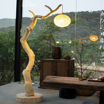Root carving ornaments natural tree root lamp holder Large floor lamp Log dead wood carving Zen art weathered wood bird cage hanger