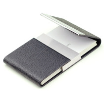 Business card holder mens high-end simple creative stainless steel metal large capacity business leather women business card box customization