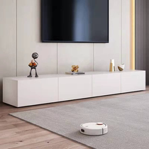 Italian Minimalist TV Cabinet Tea Table Combo Nordic Light Lavish Modern Minima TV Enclosure White small-family-type lockers