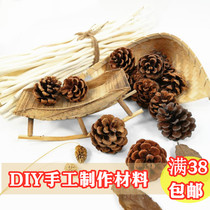 Kindergarten creative art DIY handmade original ecological pinecone classroom corridor wall air charm ring material