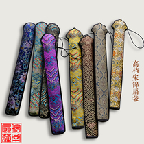7-10 inch pure damask silk fan set handmade Song Jin satin fan bag gift bag folding fan bag