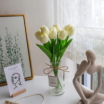 Tulip Emulation Flowers and Ins bouquet high-end home Desktop floral decoration dining room Dining Room Bedroom Fake Flowers