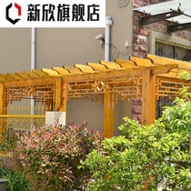 Xinxin grape rack anticorrosive wood courtyard grape rack carbonized wood outdoor gazebo Outdoor porch rack climbing pergola flower rack