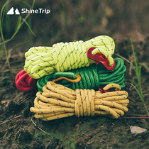 Mountain Fun Outdoor Camping Pull Windproof Reflective Rope Plus Coarse 4mm Rope Tiancurtain Tent Accessories Polyester Wind Rope Buckle