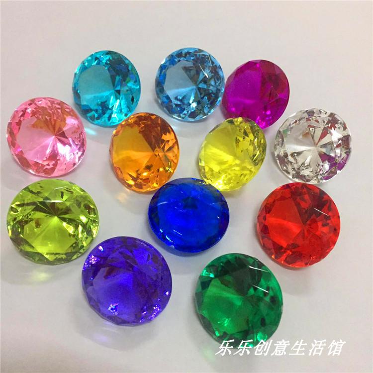 Colorful plastic diamond childrens home gift counter ornament decoration artificial crystal imitation gem award toys