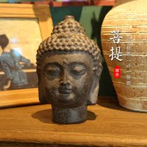  Buddha head ornaments Household worship tea room Buddha head Zen Shakyamuni Buddha statue Town house evil spirits Feng Shui ornaments decoration