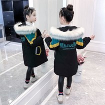 Girl Parker cotton cotton coat winter coat 2021 new childrens long thick girl winter cotton padded jacket tide
