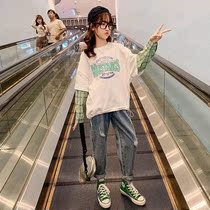 Girls Long Sleeve Top Children Net Red Yang 2021 New Korean Fashion Big Childrens Wear Girls Autumn Clothes Tide