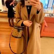 Hong Kong outlet flower fortune bucket 2022 new cylinder bag leather small bag rice bucket bag shoulder slung handbag