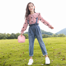 Girl autumn two-piece set 2021 new foreign style in big childrens clothing spring and autumn childrens fashion set girl 12 years old