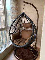 Hanging chair single double hanging basket rattan chair bedroom hanging bed net red swing balcony rough Vine rocking basket chair home European-style crane