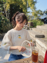 BEARJUICE SWEET MERRY CHERRY SOFT GLUTINOUS KNIT SHORT SLEEVES