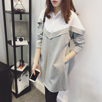 Maternity Spring Suit Fashion 2022 Korean Tide Mom Shirt Dress Loose Top Spring and Autumn Tide