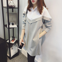 Maternity Spring Suit Fashion 2022 Korean Tide Mom Shirt Dress Loose Top Spring and Autumn Tide