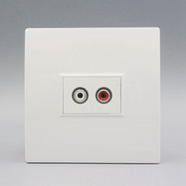 Type 86 multimedia double hole audio socket welding-free wiring AV red and white double hole Lotus audio screwing wall panel