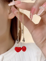 Japan-ROK fashion drop loving 1314 ear line anti-allergy not falling out of color earrings womens net red 100 hitch-style ear decoration damp