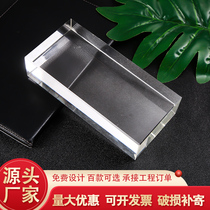 Fine ground glass brick transparent square partition wall solid color frosted perforated Crystal brick large screen background wall