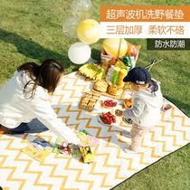 Picnic Mat Thickened Waterproof Anti-Damp Cushion Outdoor Portable Beach Tent Camping Mat Spring Swimming Wild Cooking Mat Outfit