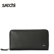 Satchi Shachet handbag genuine leather handbag with large capacity Bull Leather Handbag mens length Zip Business Leather Wallet bag