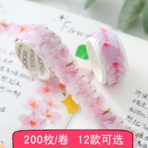 200 Japanese cherry blossoms and paper tape collage petal stickers diary book album diy decorative stickers
