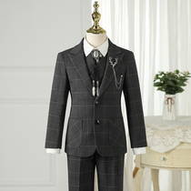 Childrens suit suit 2021 new autumn and winter boys flower girl dress small suit catwalk big boy piano costume