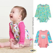 Canadian H series 0-2 year old baby child sunscreen one-piece swimsuit fine soft weft fabric UPF50 index with crotch buckle