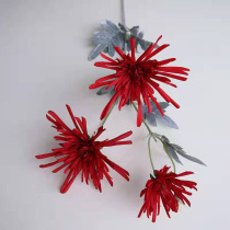 European simulation crab claws chrysanthemum home decoration wedding flower art noble concubine chrysanthemum artificial flower three head chrysanthemum wedding wedding hall