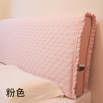 Cotton bedside cover fabric cover leather bed dust cover protective cover cotton plank cloth solid color thickened bed head cover