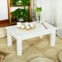 Lacquered Wood tatami tea table White Japanese Korean platform and room low table Kang Zen balcony bay window small table