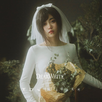 Dear White Cloud Butterfly DearWhite wedding ceremony female light wedding dress Brigade short bride veil