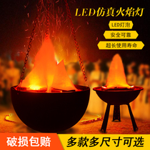 Halloween props led flame light Bar haunted house hot pot shop decoration Bonfire party electronic simulation brazier light
