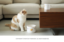 (Spot) PURROOM Little Chicken Diagonal ceramic Cat Bowl Plus High Foot Protection Cervical Spine Dog Basin Water Bowl Mark Cup