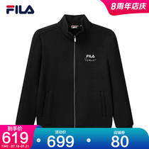 FILA Fila official mens sports jacket 2021 spring new fashion stand-up collar knitted top sports jacket men