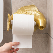 Toilet roll paper holder creative personality toilet tissue holder wall-mounted bathroom cute household toilet paper holder-free toilet paper holder