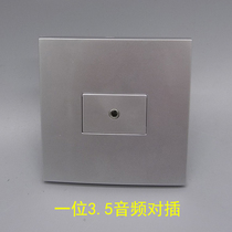 Silver gray one-position headphone audio free welding in-line Silver 3 5mm single hole headphone microphone socket panel