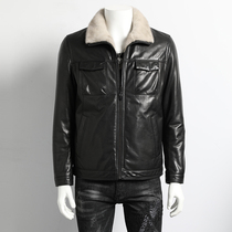 Winter Haining leather mens mink liner leather coat goat jacket slim body warm fur coat