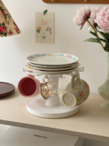 Net red creative rotating hanging cup holder upside down shelf desktop multifunctional storage Cup Cup Cup rack drain rack