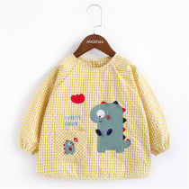 Baby Hood Clown Boy Plaid Protective Clothing Upside Down Vest Spring Autumn Thin Section Dining Enclosure Women Children Waterproof Anti-Dirty Anti-Wear