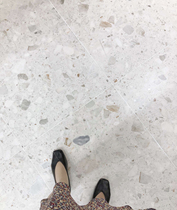 Large particle terrazzo tile 600x1200 gray and white clothing store floor tiles milk tea shop tooling floor tiles