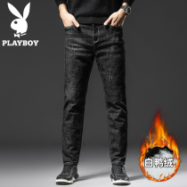 Playboy jeans men thick winter warm cotton pants down pants men wear duck velvet pants northeast pants