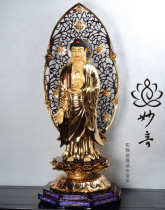 Miaoyin Western Three Saints Taiwan Pure Copper Gilt Amitabha Buddha Infinite Life Buddha Statue