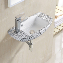 Hanging basin hanging wall stainless steel bracket washbasin bathroom ceramic wash basin combination small apartment balcony