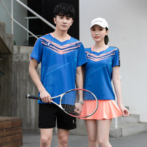 Tennis suit Sportswear Mens and womens suits Quick-drying short-sleeved breathable top Anti-slip culottes Badminton suit two-piece suit