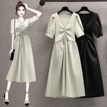 Maternity summer dress 2021 summer new large size womens clothing French age reduction thin summer thin skirt