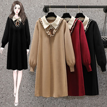 Pregnant women autumn and winter dress 2021 Winter new thin temperament Net red age knitted sweater skirt children