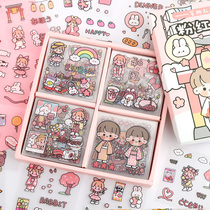 100 Handbook Sticker Mark Lili Transparent Waterproof Set Material Bag Decorative Small Pattern Small Size Water Cup Cute Cartoon Children Cheap This Cane Sticker Girl Mobile Phone diy Tool