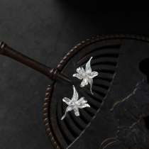Retrolight Summer 925 pure silver kite tail floral temperament elegant pure silver ear nail